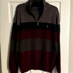 US polo brand quarter zip sweater